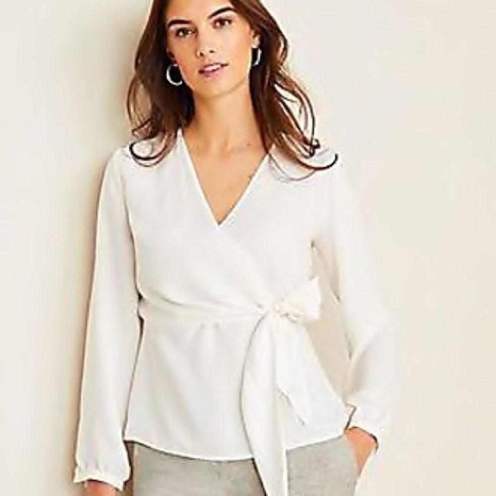 Ann Taylor Belt Wrap Top